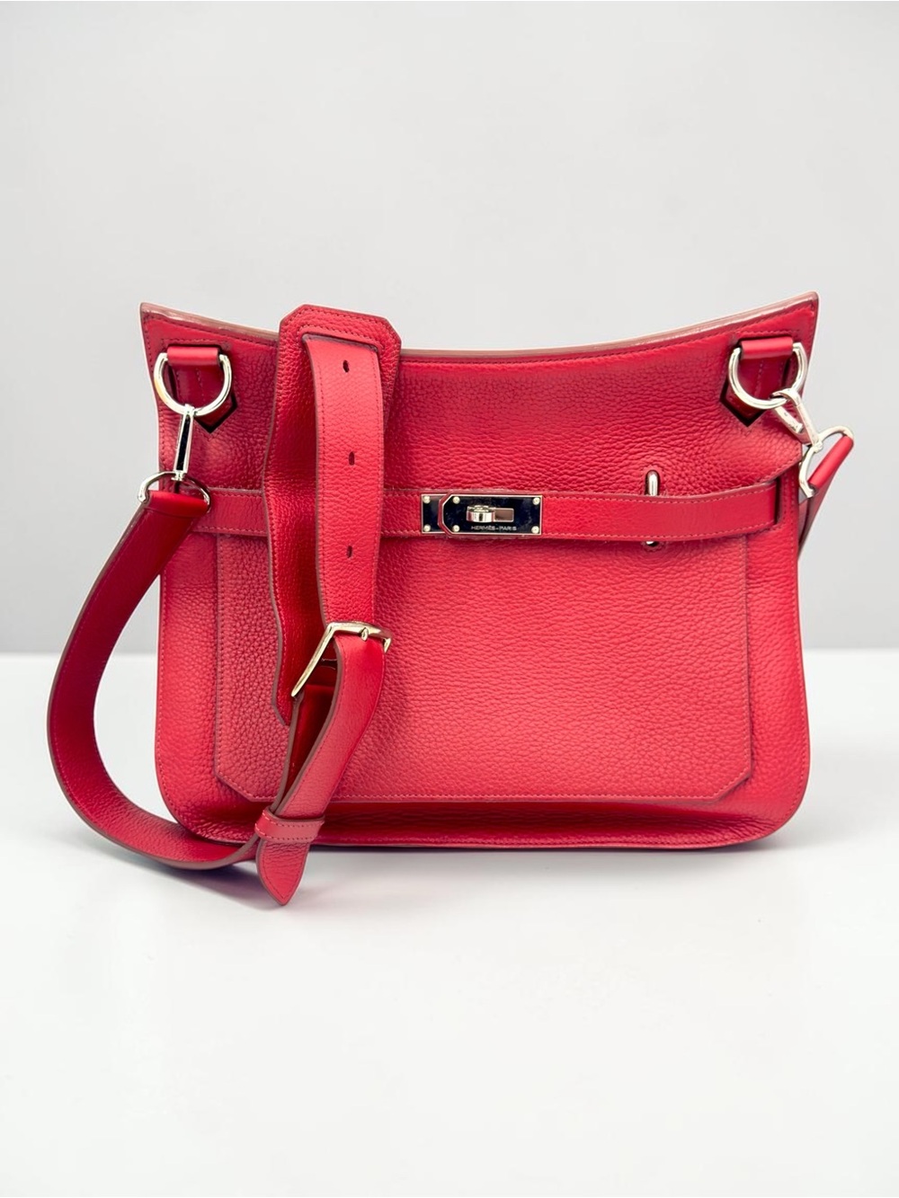 Jypsière 34 Rouge Red Casaque Togo Leather Palladium Hardware Bag